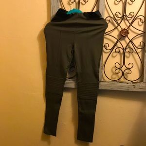 Navy green spandex leggings
